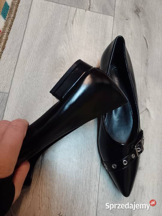 41 Czarne zdobione baleriny wieczorowe NOWE Kraków sprzedam