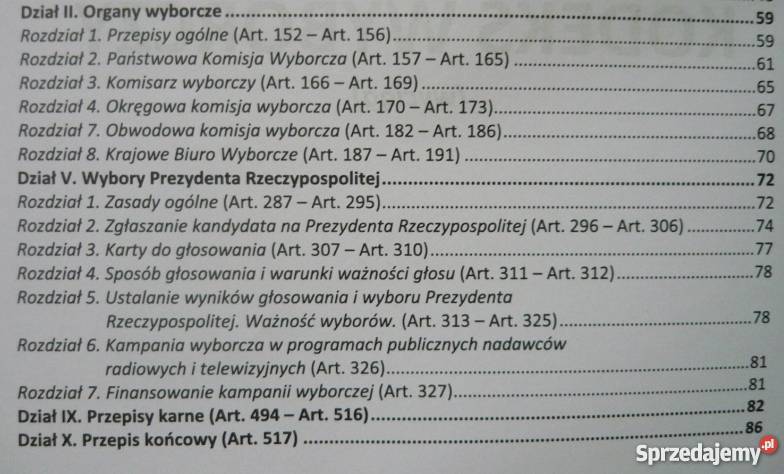 KODEKS WYBORCZY Z DNIA 5 STYCZNIA 2011 WYCIĄG B Łódź