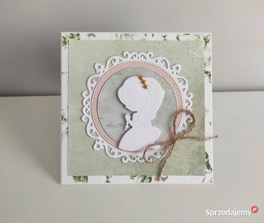 Kartka ręcznie robiona Komunia Święta łódzkie Łódź