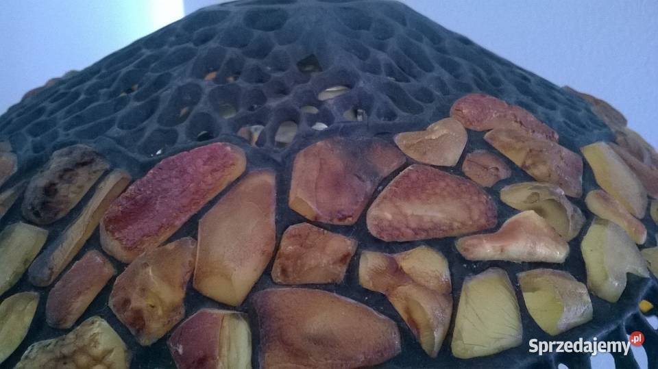 Wyjątkowa Lampa z bursztynem odcienie żółtego Wyposażenie wnętrz Gdańsk