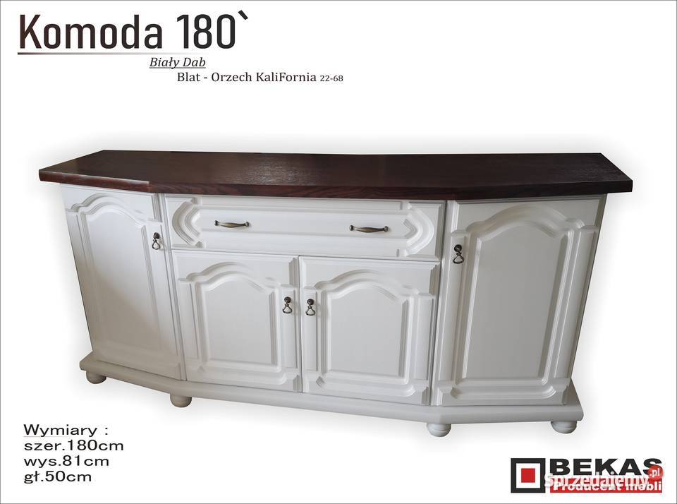 Stylowa Komoda Loft Biały Dąb Blat Orzech Pozostałe Warszawa