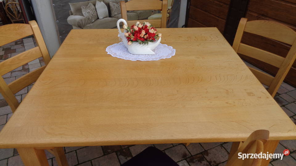 stół dębowy i 4 dębowe krzesła Mielnica Duża