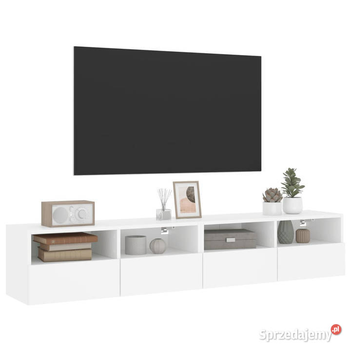 Ścienne szafki TV 2 białe 80x30x30 WM836869