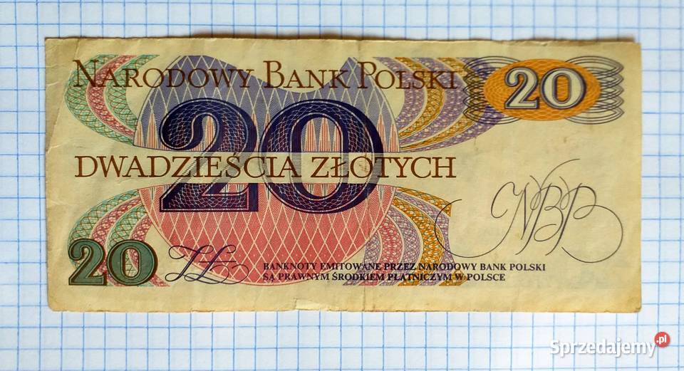 BANKNOT 20 ZŁOTYCH 1982 SERIA AG 7631167 Piszczac