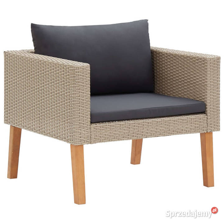 Pojedyncza sofa ogrodowa z poduszkami rattan PE Warszawa