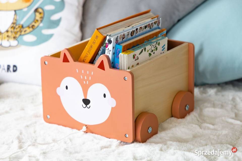 Drewniany wózek na sznurku pojemnik klocki Bielsk Podlaski