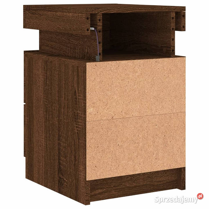 Szafki nocne z LED 2 brązowy dąb 35x39x55 Warszawa