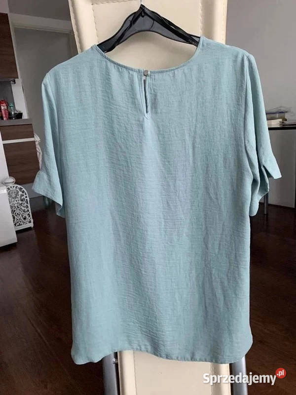 Nowa turkusowa bluzka 40 niebieska top na krótki