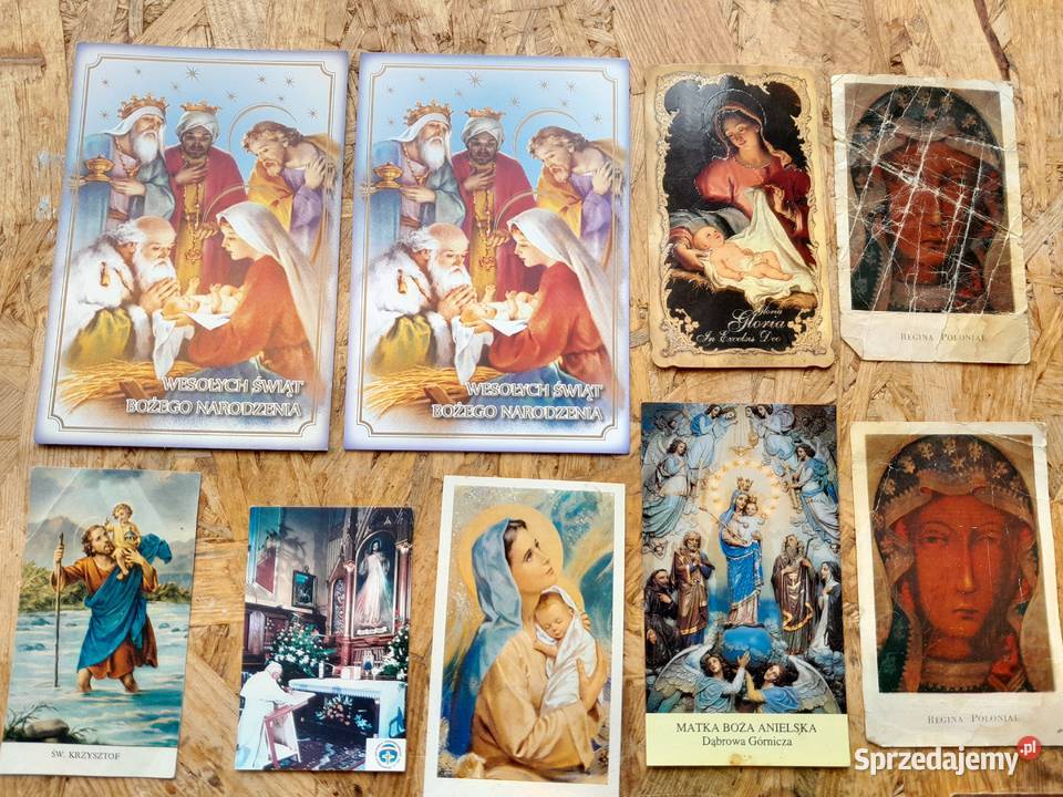 Stare obrazki święte kolędowe dewocjonalia Dąbrowa Górnicza