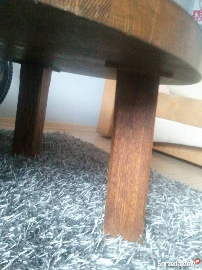 Stół drewniany dębowy średn115 wys 48 stolik Radom
