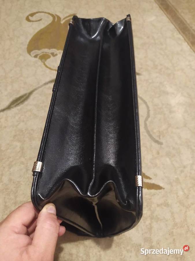 Torba teczka skórzana aktówka męska czarna 31cm Pułtusk sprzedam