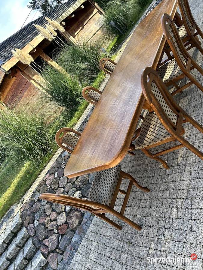 solidny stół dębowy z krzeslami Stoły Kargowa sprzedam