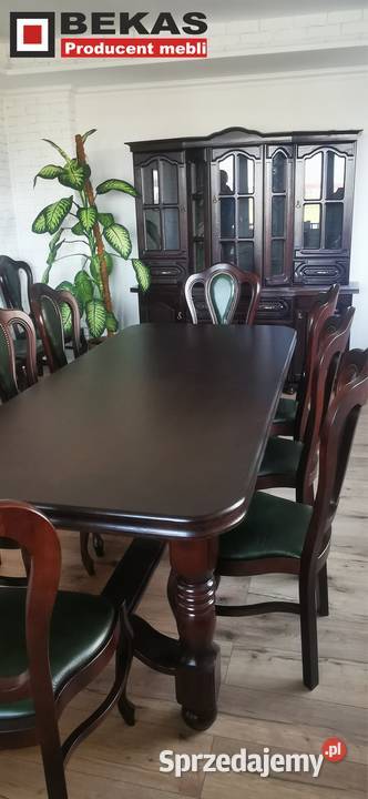 Zestaw Salon Witryna 180 Stół S23 Dąb 6 Krzeseł