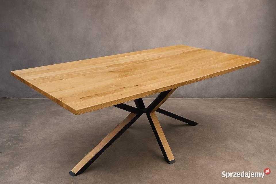 Stół Pająk Dębowy LOFT 100 Lite Drewno DĄB 90cm małopolskie Kraków