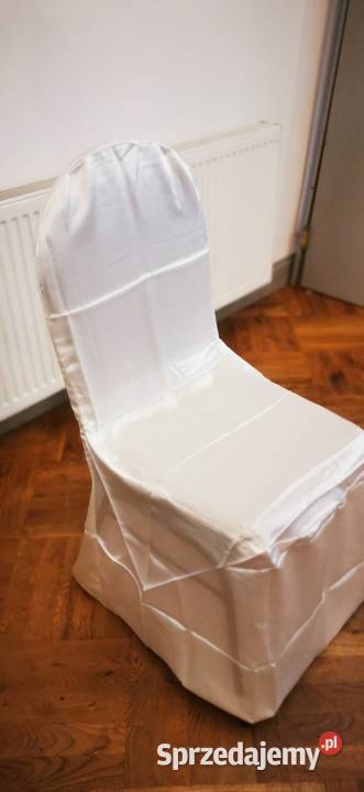 Pokrowiec na krzesło Biały satyna Banquet satin Dom i Ogród Stobierna sprzedam