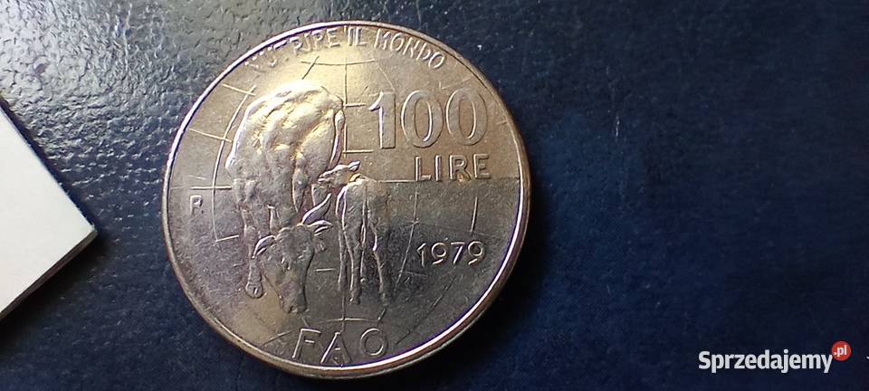 Stare monety 100 lir 1979 FAO Włochy Lesko