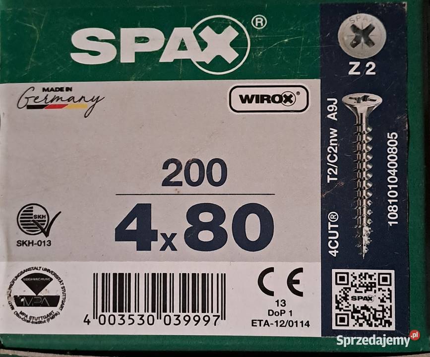 Wkręty spax różne rodzaje wielkopolskie sprzedam