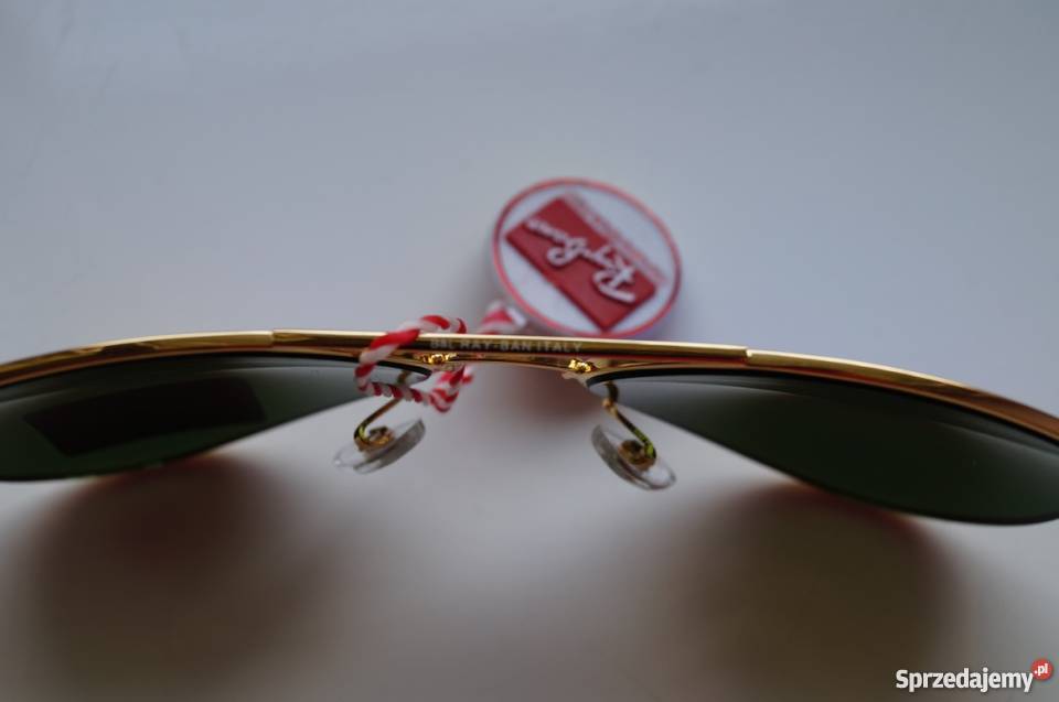 okulary aviator 3025 lustrzanki niebieskie złota Konin