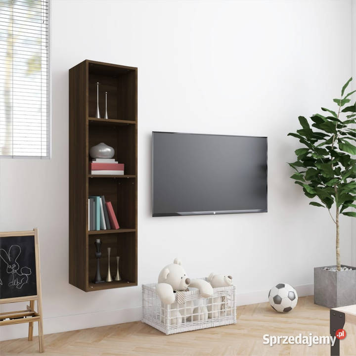 Regał na książkiszafka RTV brązowy dąb 143x30x36 Warszawa