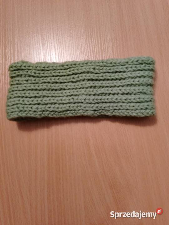 Ciepła szeroka OPASKA na głowę wełniana na zimę Złotniki