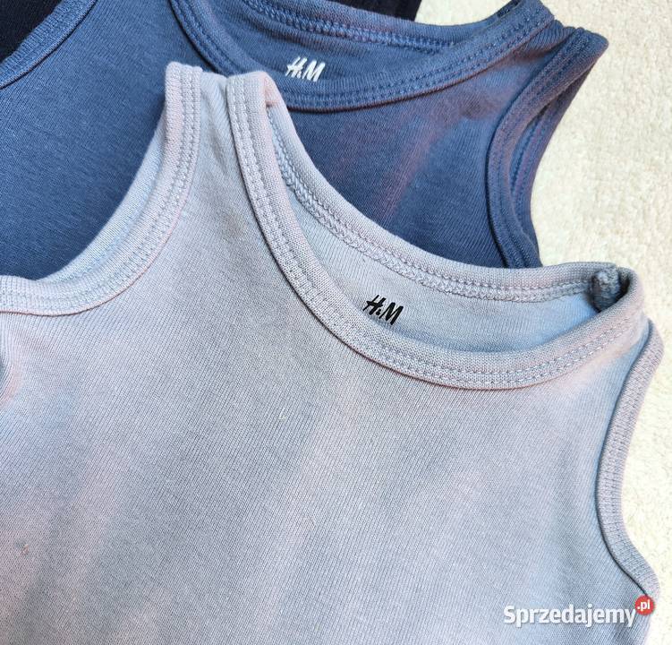 Body HM 50 noworodek newborn bawełna niebieskie H&M Szczecin
