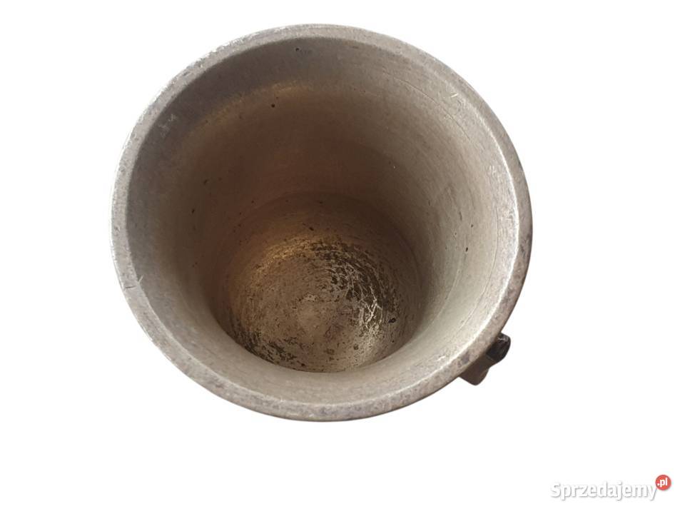 Stary mosiężny moździerz kuchenny sygnowany lata śląskie Cieszyn