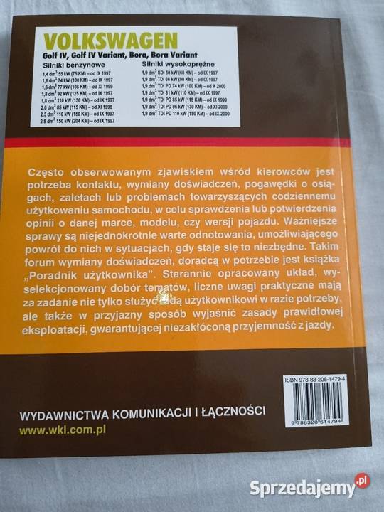 Książka serwisówka VW boragolf 4