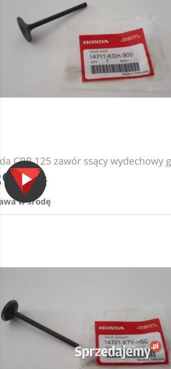 Honda Cbr 125 zawór zawory ssący wydechowy sh Silniki i osprzęt