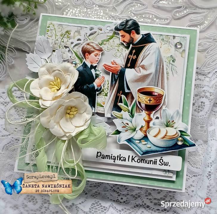 Kartka komunijna komunia święta małopolskie Mszana Dolna