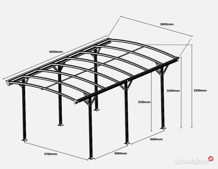 Wiata samochodowa Antracytowa Zadaszenie Garaż Głogów