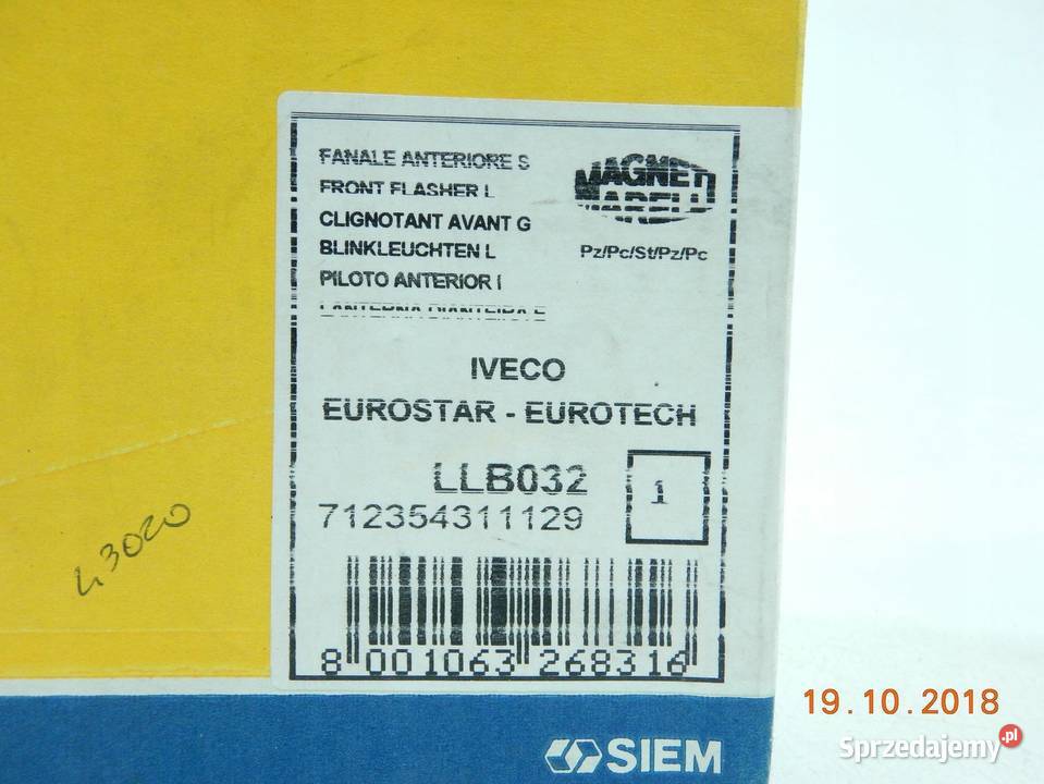 Lampa kierunkowskazu przód L IVECO EUROSTAR 92