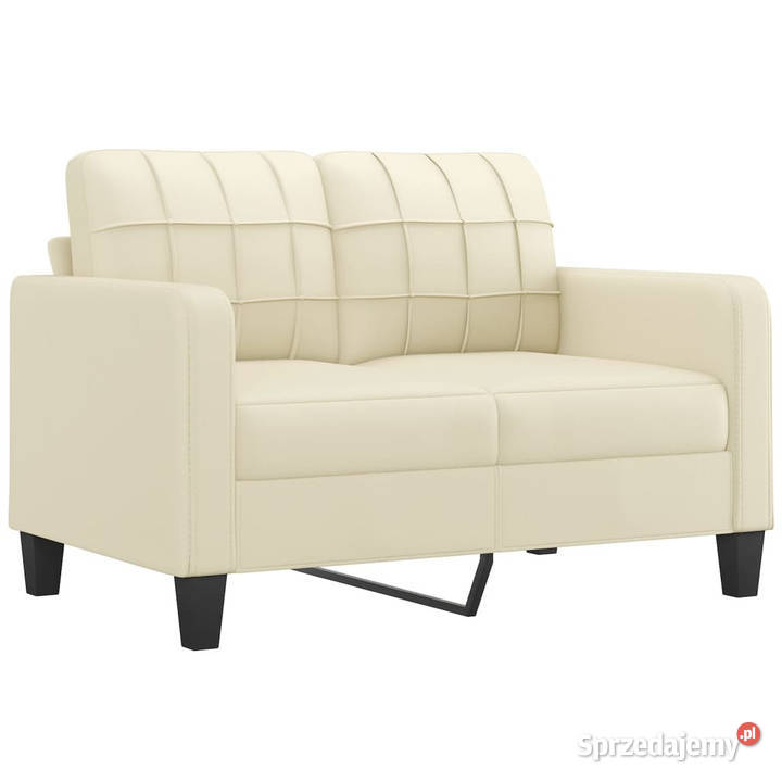 2osobowa sofa z poduszkami kremowa sztuczna Warszawa