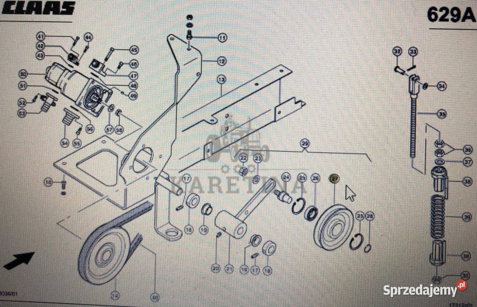 CLAAS 00 0724 032 1rolka napinaczaLexion 580 480 Jastrzębniki
