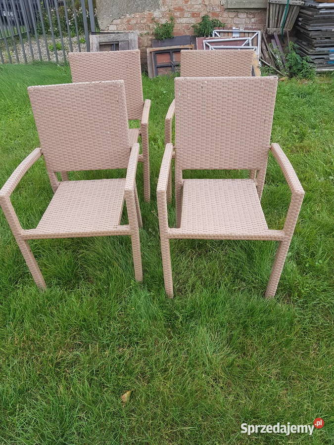 krzesło ogrodowe z techno ratanu kolor jasny Głogowa