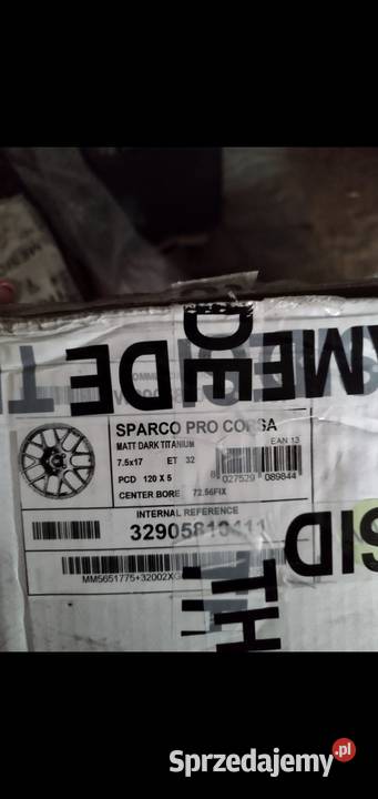 Sprzedam felgi Sparco Pro Corsa 75x17 ET32 120x5 Tyszowce