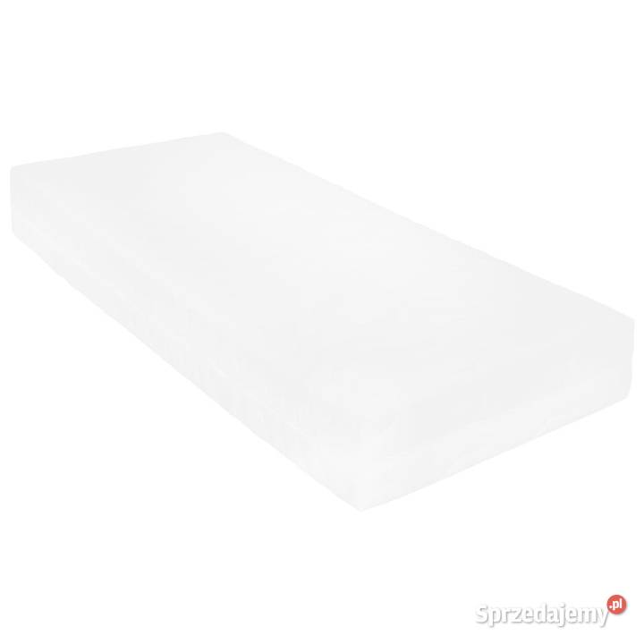 Łóżko dzienne z materacem białe drewno sosnowe