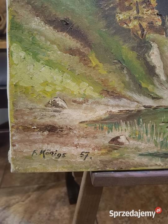 Obraz olejny na płótnie 81x60 Lipno sprzedam