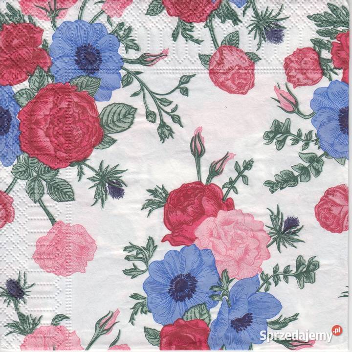Dekupaż decoupage serwetki kwiaty róże ostróżka Skarżysko-Kamienna