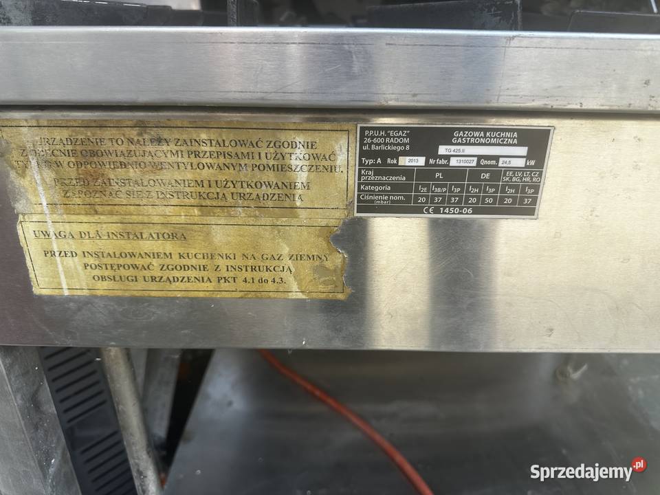 EGAZ kuchnia gazowa gastronomiczna 4 palniki 245