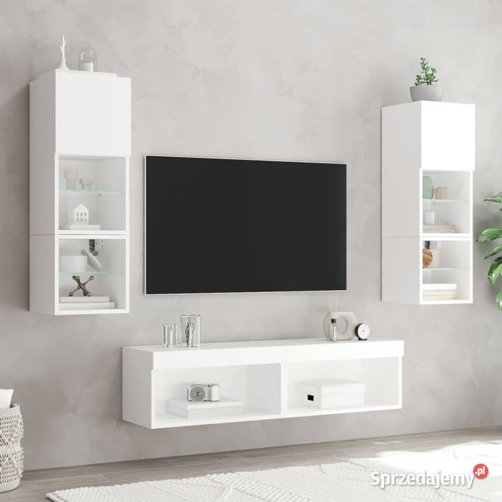 Szafki pod TV z oświetleniem LED 2 białe Warszawa