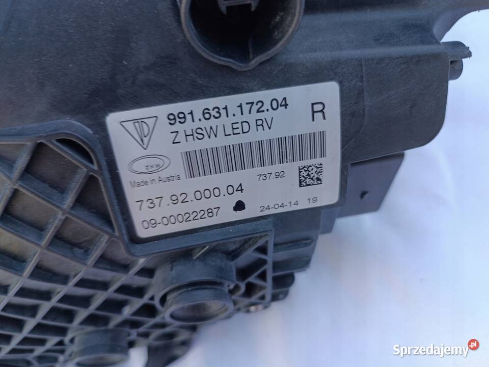 LAMPA PRAWY PRZÓD EU FULL LED PORSCHE CARRERA Lampy przednie Nowy Tomyśl