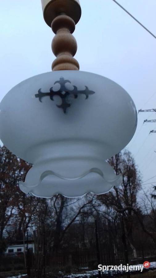 retro lampa wiszaca delikatne piekne szklo lata Wyposażenie wnętrz sprzedam