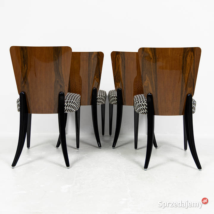 Komplet 4 krzeseł H214 Halabala Krzesła Art Deco Łowęcin sprzedam