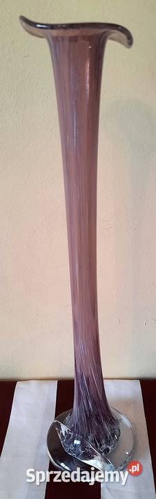 Wazon kolorowe szkło z lat PRL Porcelana i szkło Ostrów Wielkopolski