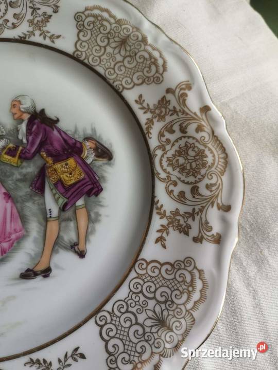 Patera ze scenką dworską Syg Winterling Bavaria pomorskie