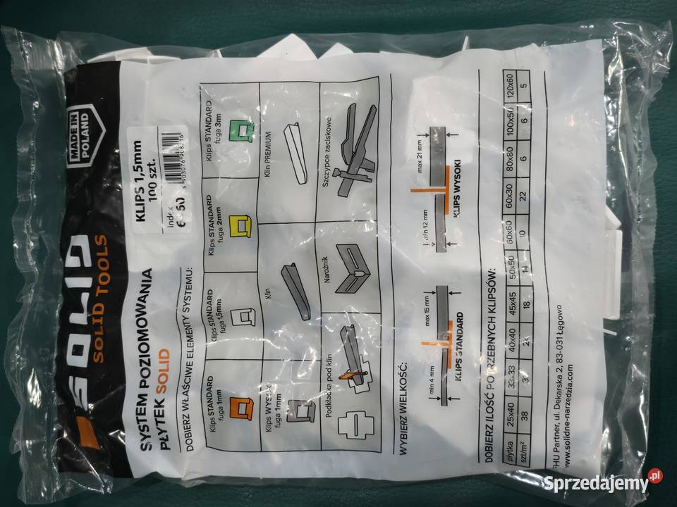 SYSTEM POZIOMOWANIA PŁYTEK SOLID KLIPSY 15 mm Opoczno