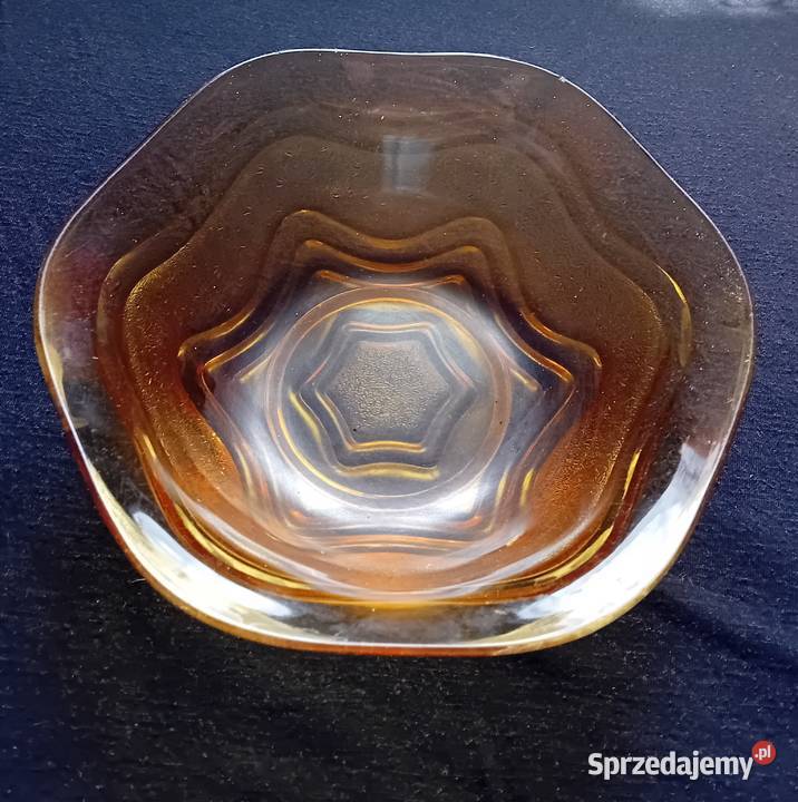 Miodowa misa art deco August Walther Sohne 45020 Porcelana i szkło wielkopolskie Koźminek