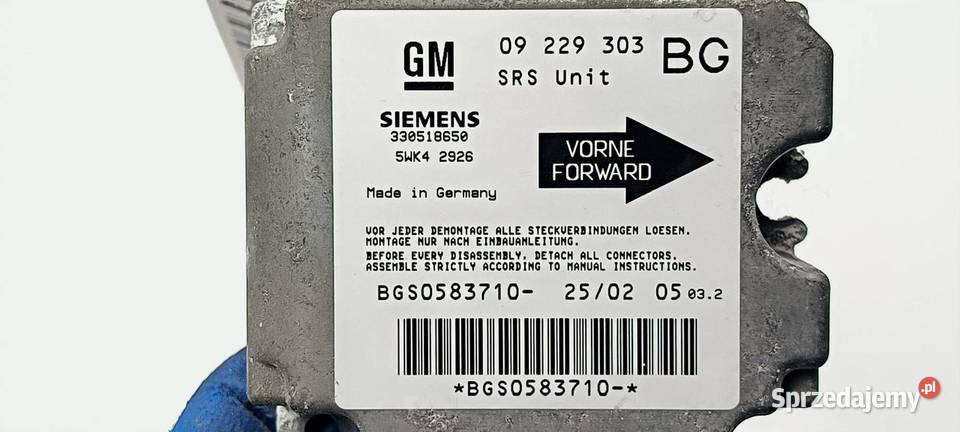 MODUŁ OPEL ZAFIRA A 09229303 kujawsko-pomorskie Lipno