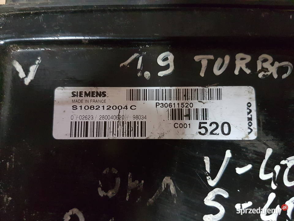 VOLVO S40 V40 19T 20T KOMPUTER SILNIKA Turek sprzedam