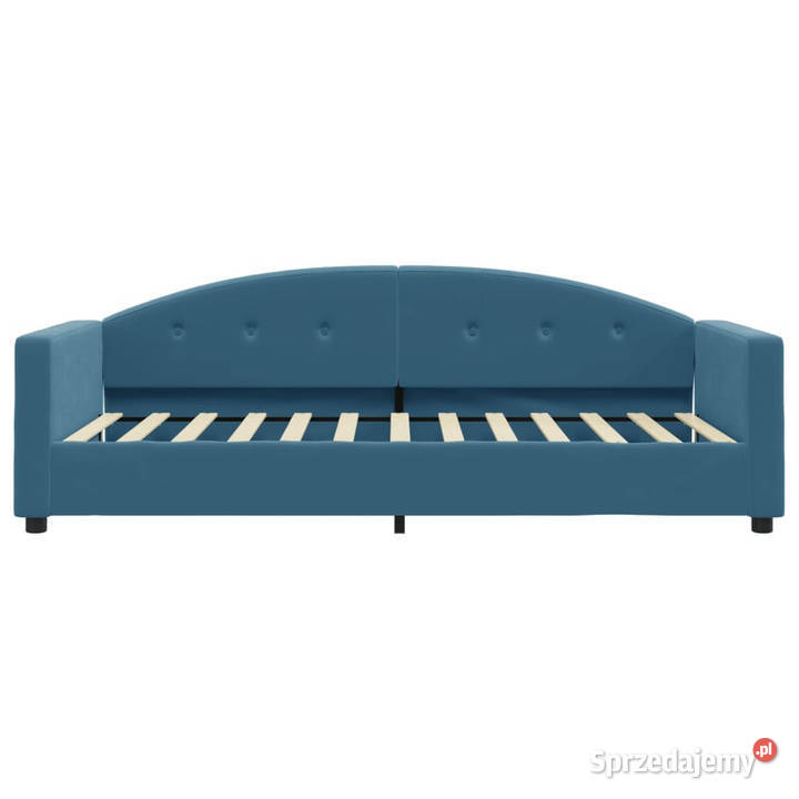 Sofa z materacem do spania niebieska aksamit Warszawa